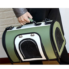 Small Rolling Pet Carrier Bag for Dogs & Cats, Green