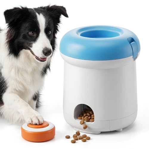 Button-Activated Automatic Dog Treat Dispenser Interactive Toy