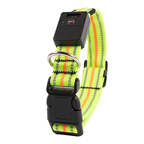 Rechargeable LED Dog Collar with Reflective Strips for Night Safety