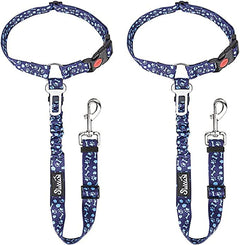 2-Pack Dog Car Seat Belt with Adjustable Bungee for Safe Travel