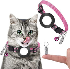 Reflective Waterproof AirTag Pet Collar with QR Code for Cats & Dogs