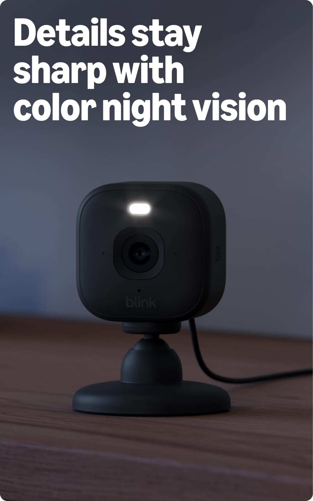 Blink Mini 2K+ (newest model) – Plug-in Home & Pet Indoor Security Camera with 2K video resolution, night vision, enhanced audio, motion detection – 1 camera (Black)