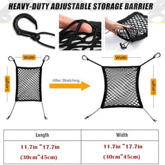 Dog Car Net Barrier with Storage Pouch for Cars & SUVs