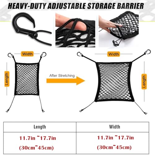Dog Car Net Barrier with Storage Pouch for Cars & SUVs