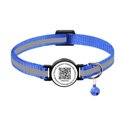 Reflective Waterproof AirTag Pet Collar with QR Code for Cats & Dogs