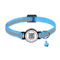 Reflective Waterproof AirTag Pet Collar with QR Code for Cats & Dogs