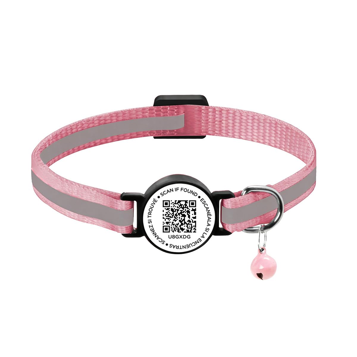Reflective Waterproof AirTag Pet Collar with QR Code for Cats & Dogs