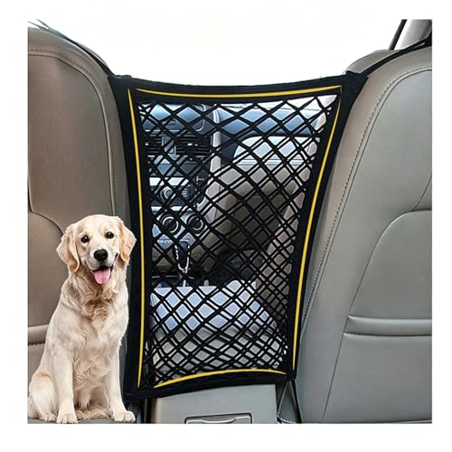 Dog Car Net Barrier with Storage Pouch for Cars & SUVs