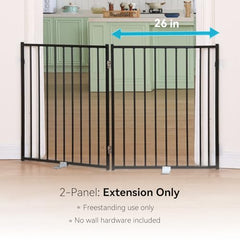 Freestanding Dog Safety Gate with Door for Indoor & Outdoor Use