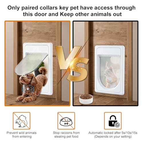Smart Electronic Pet Door with 3 Modes for Small & Medium Pets