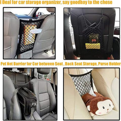 Dog Car Net Barrier with Storage Pouch for Cars & SUVs