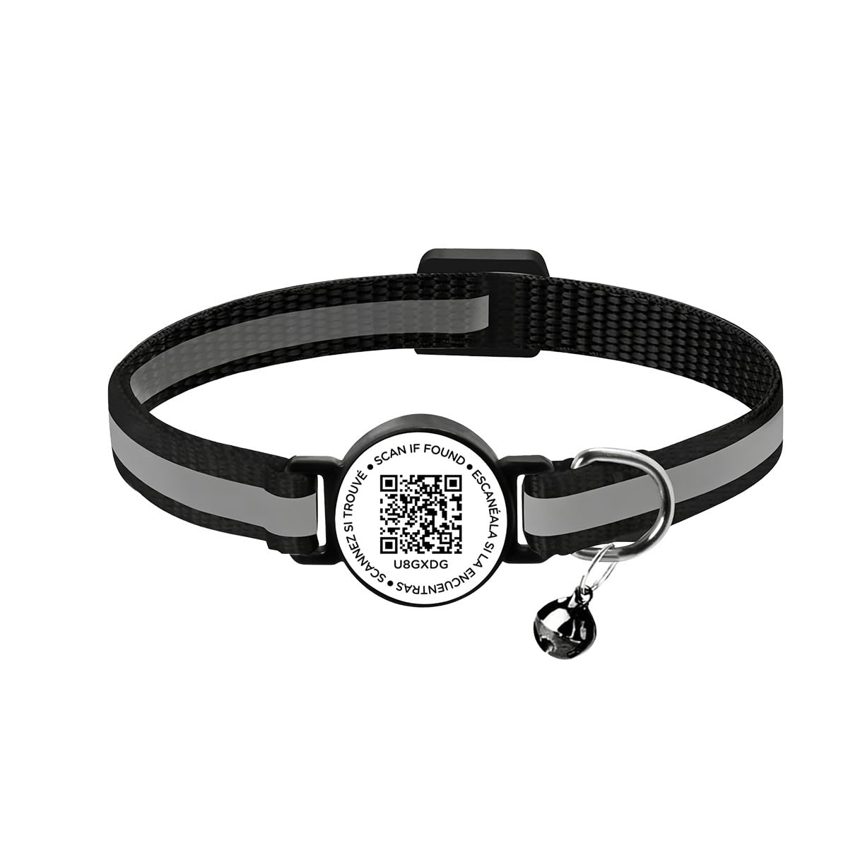 Reflective Waterproof AirTag Pet Collar with QR Code for Cats & Dogs