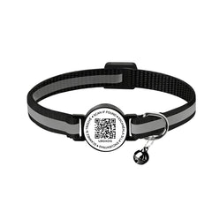 Reflective Waterproof AirTag Pet Collar with QR Code for Cats & Dogs