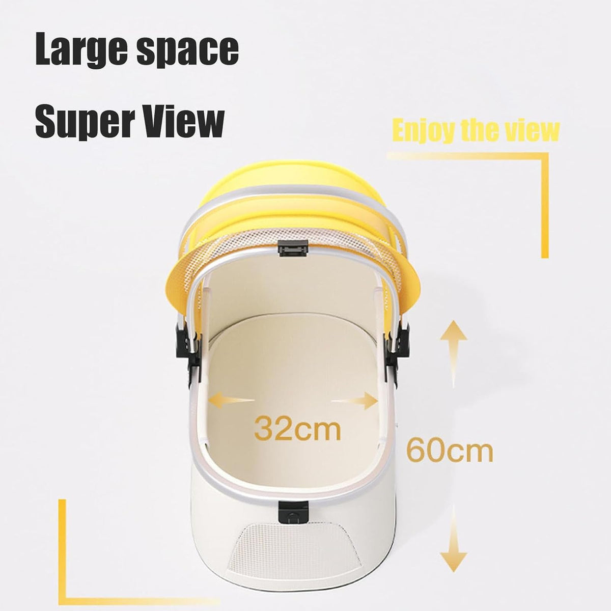 Foldable 4-Wheel Pet Stroller with Detachable Carrier & Safety Belt