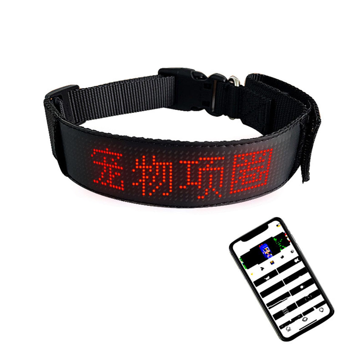 Rechargeable LED Dog Collar with App Control & High Visibility