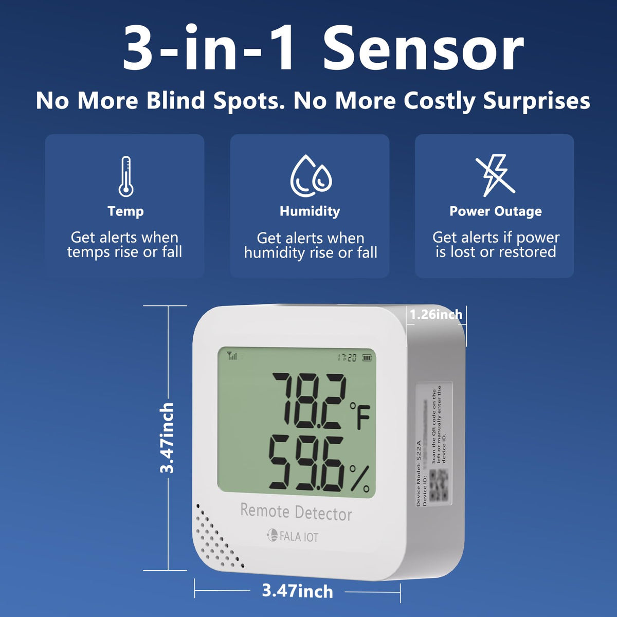 4G Remote Pet Temperature & Humidity Monitor with App Alerts
