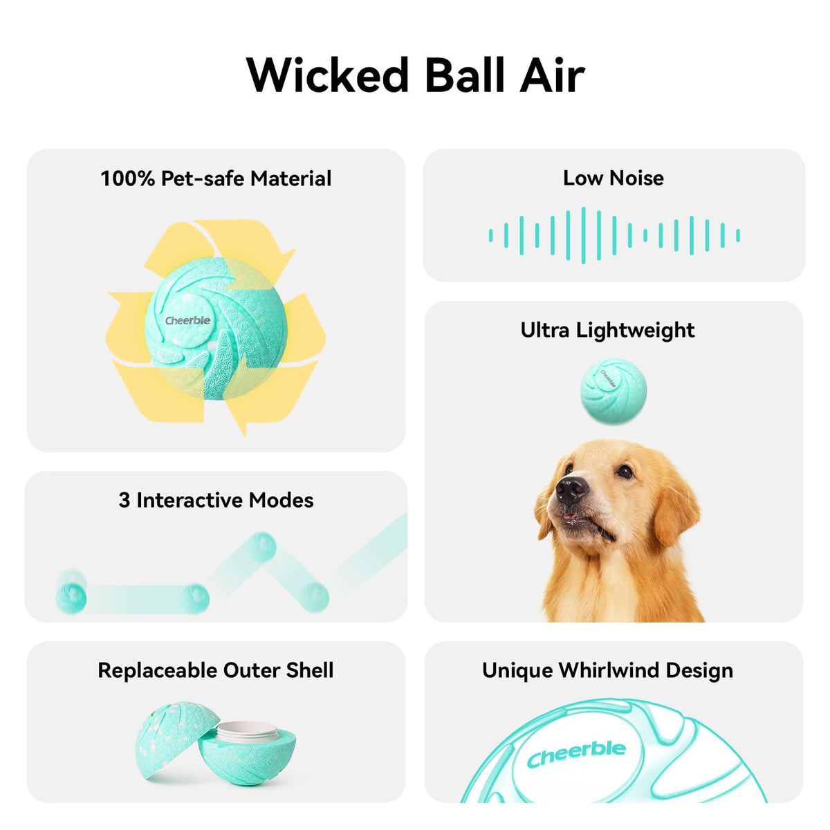Cheerble Wicked Ball AIR Interactive Automatic Dog Toy