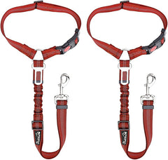 2-Pack Dog Car Seat Belt with Adjustable Bungee for Safe Travel