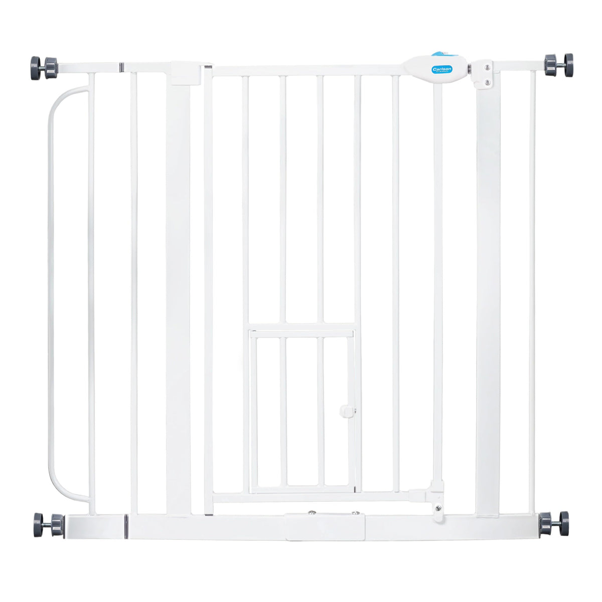 Extra-Wide Pressure-Mounted Pet Safety Gate with Small Pet Door
