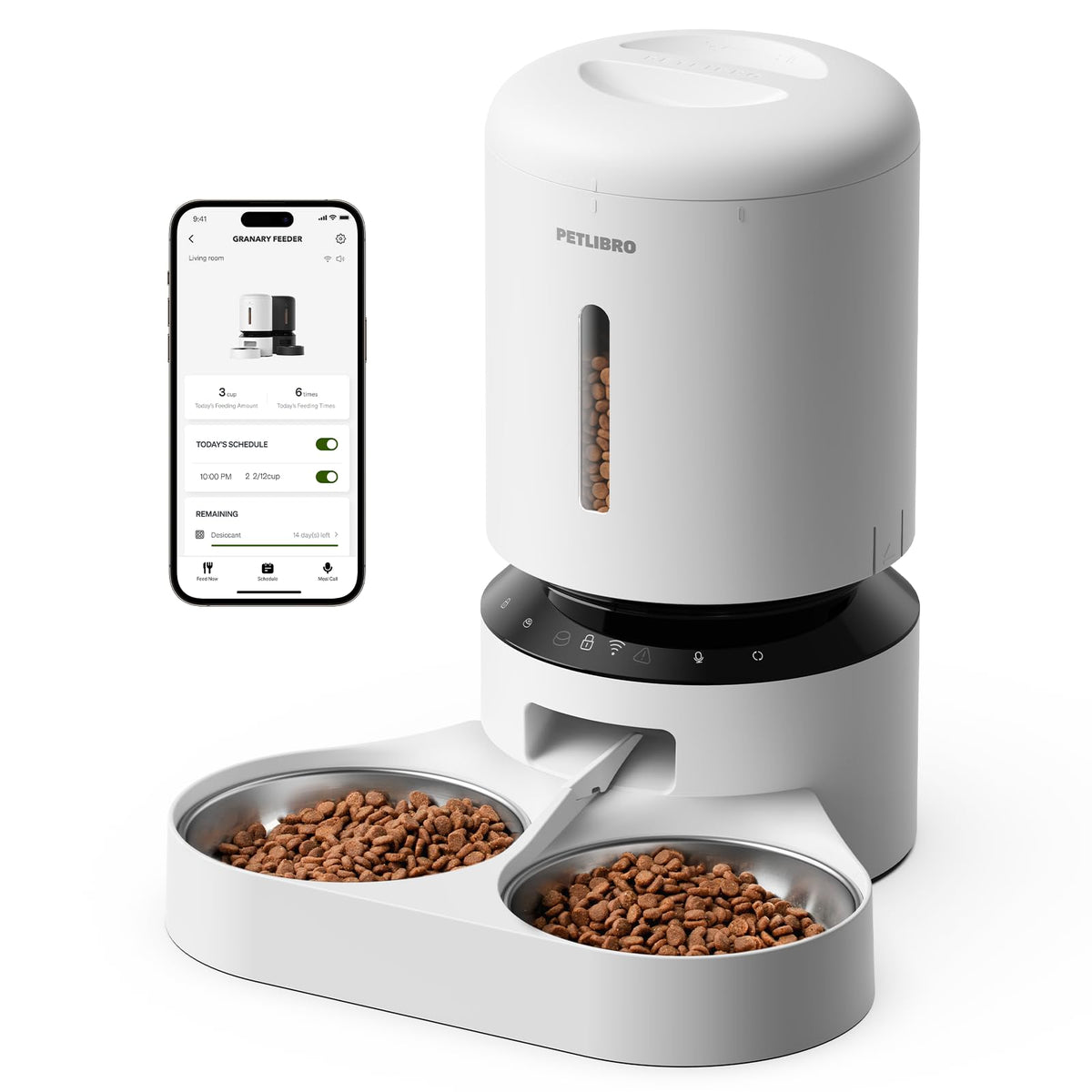 5L Automatic Pet Feeder with Dual Stainless Steel Bowls