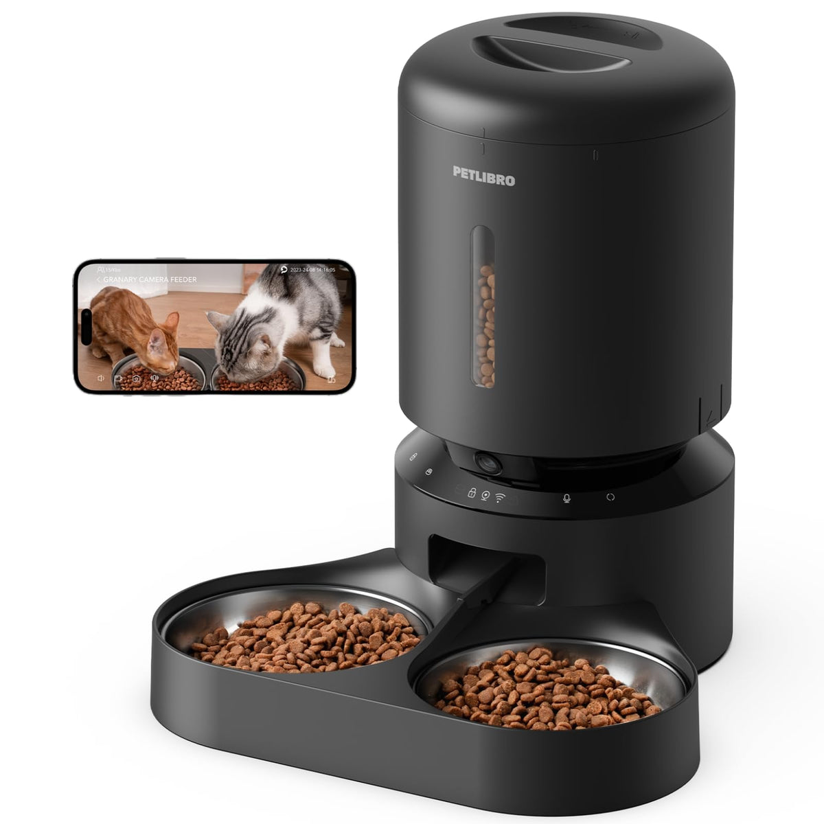 5L Automatic Pet Feeder with Dual Stainless Steel Bowls