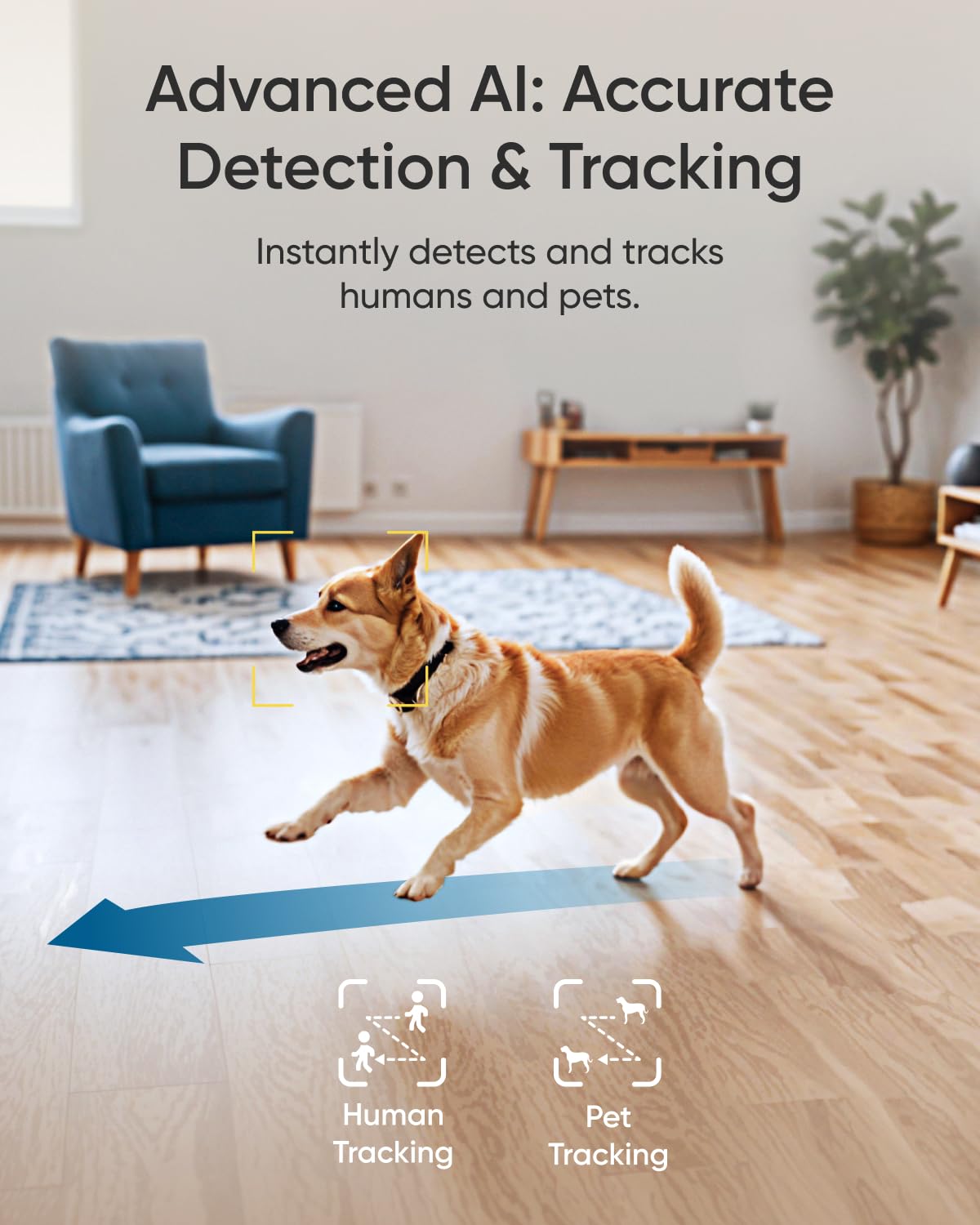 4K Indoor Pet Camera with 360° Pan-Tilt & Auto Tracking