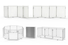 Freestanding Dog Safety Gate with Door for Indoor & Outdoor Use
