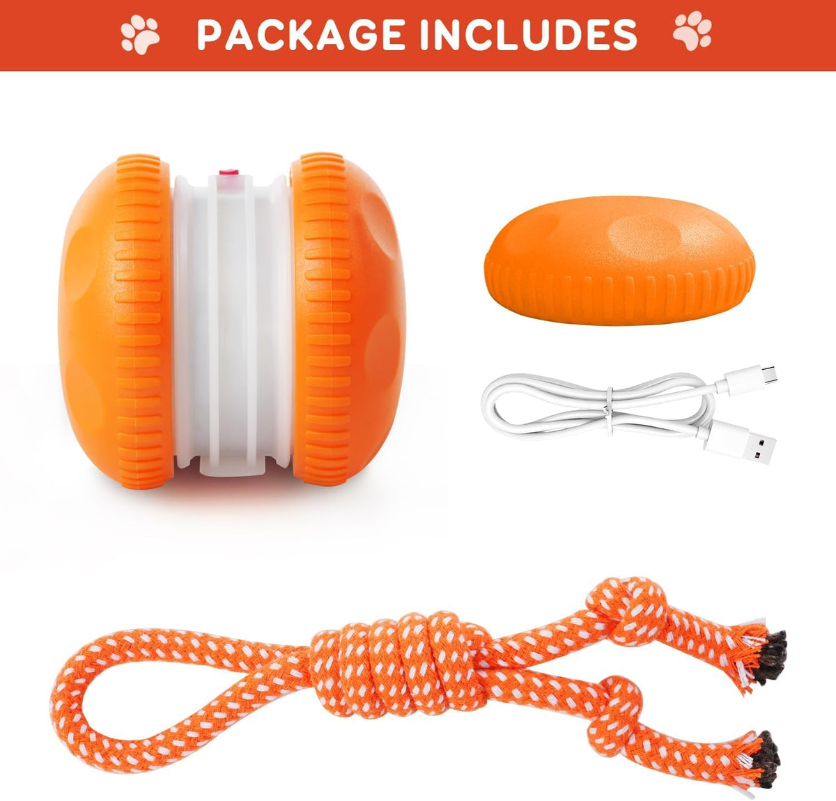 Interactive Automatic Dog Ball Toy with Rope for Mental Stimulation