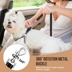 2-Pack Dog Car Seat Belt with Adjustable Bungee for Safe Travel
