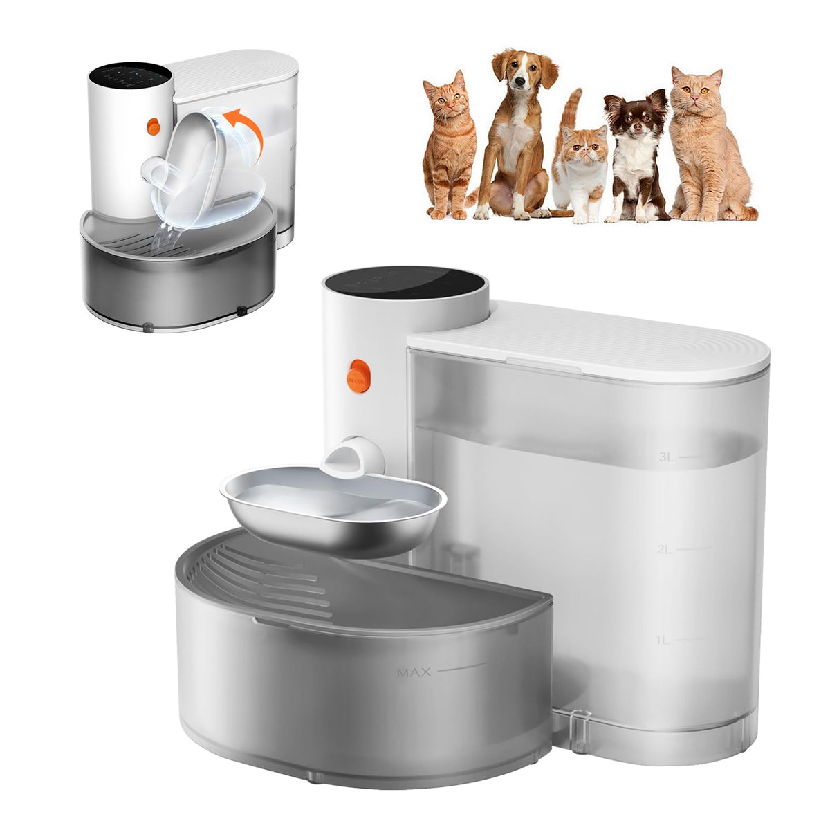 Smart Automatic Cat Water Dispenser with Filtered Water Flow