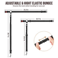 2-Pack Dog Car Seat Belt with Adjustable Bungee for Safe Travel
