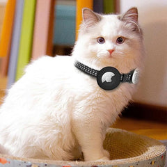 Reflective Waterproof AirTag Pet Collar with QR Code for Cats & Dogs