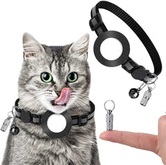 Reflective Waterproof AirTag Pet Collar with QR Code for Cats & Dogs