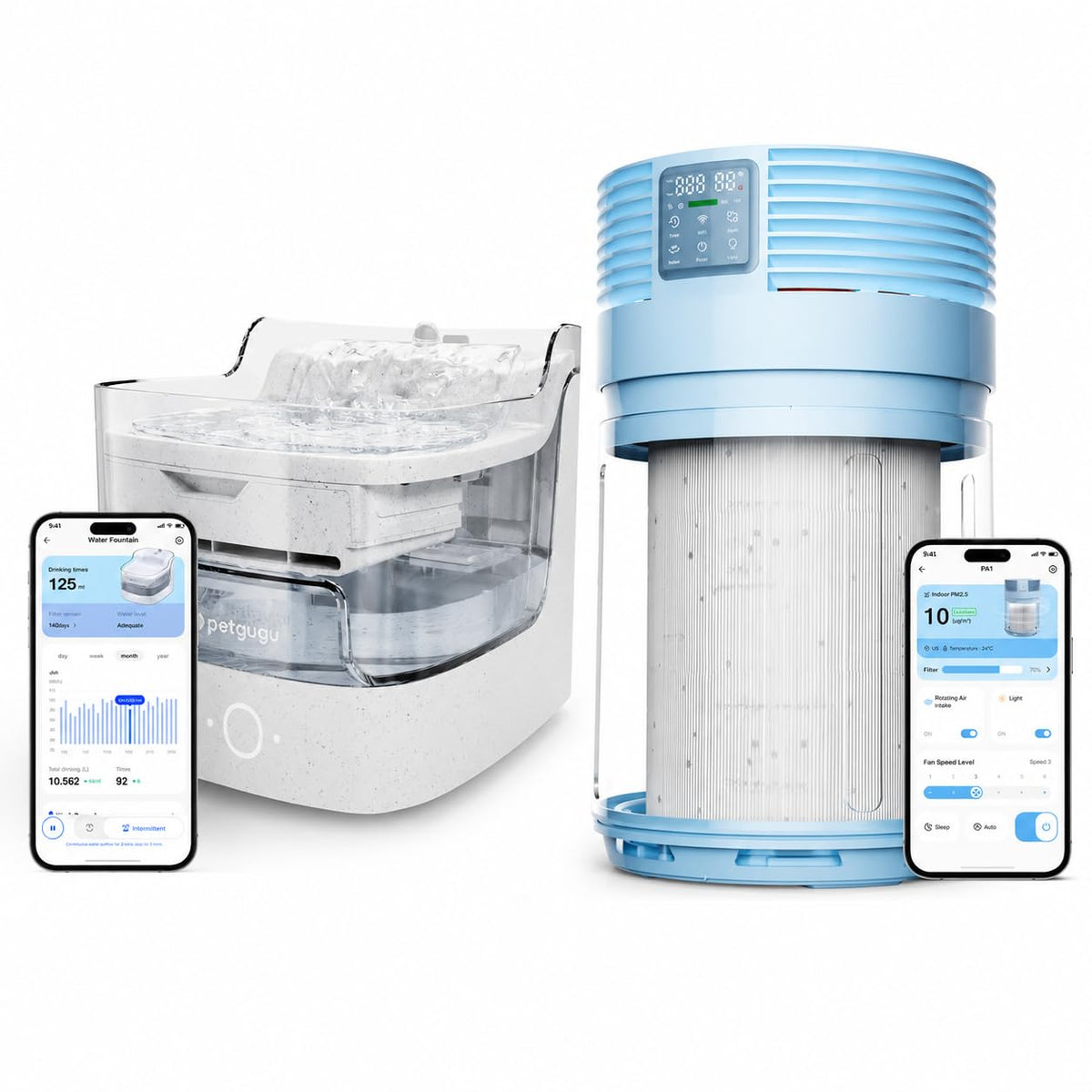 Smart Pet Water Fountain & Air Purifier Bundle with App Control
