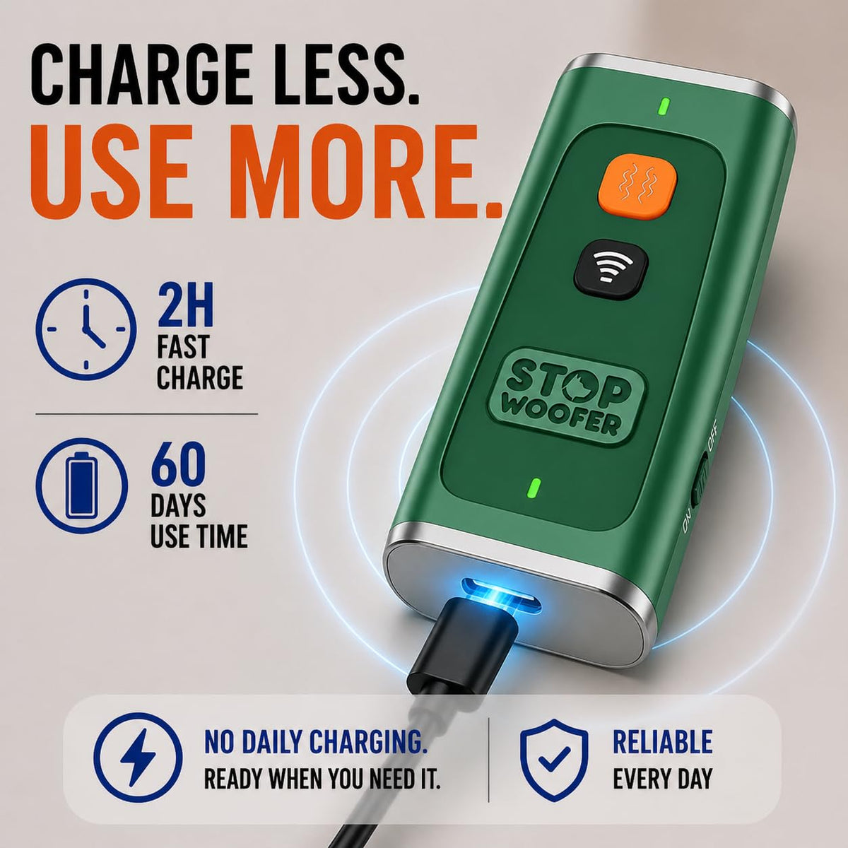 Rechargeable Ultrasonic Dog Bark Deterrent & Training Device