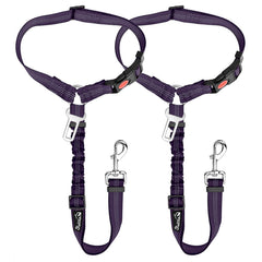 2-Pack Dog Car Seat Belt with Adjustable Bungee for Safe Travel
