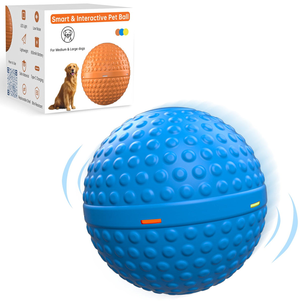 Interactive Automatic Dog Ball Toy, IPX7 Waterproof & Rechargeable