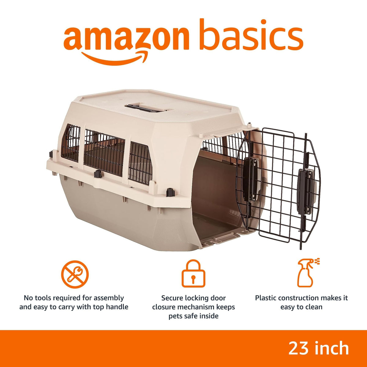 Durable Plastic Pet Carrier with Secure Buckles for Dogs & Cats