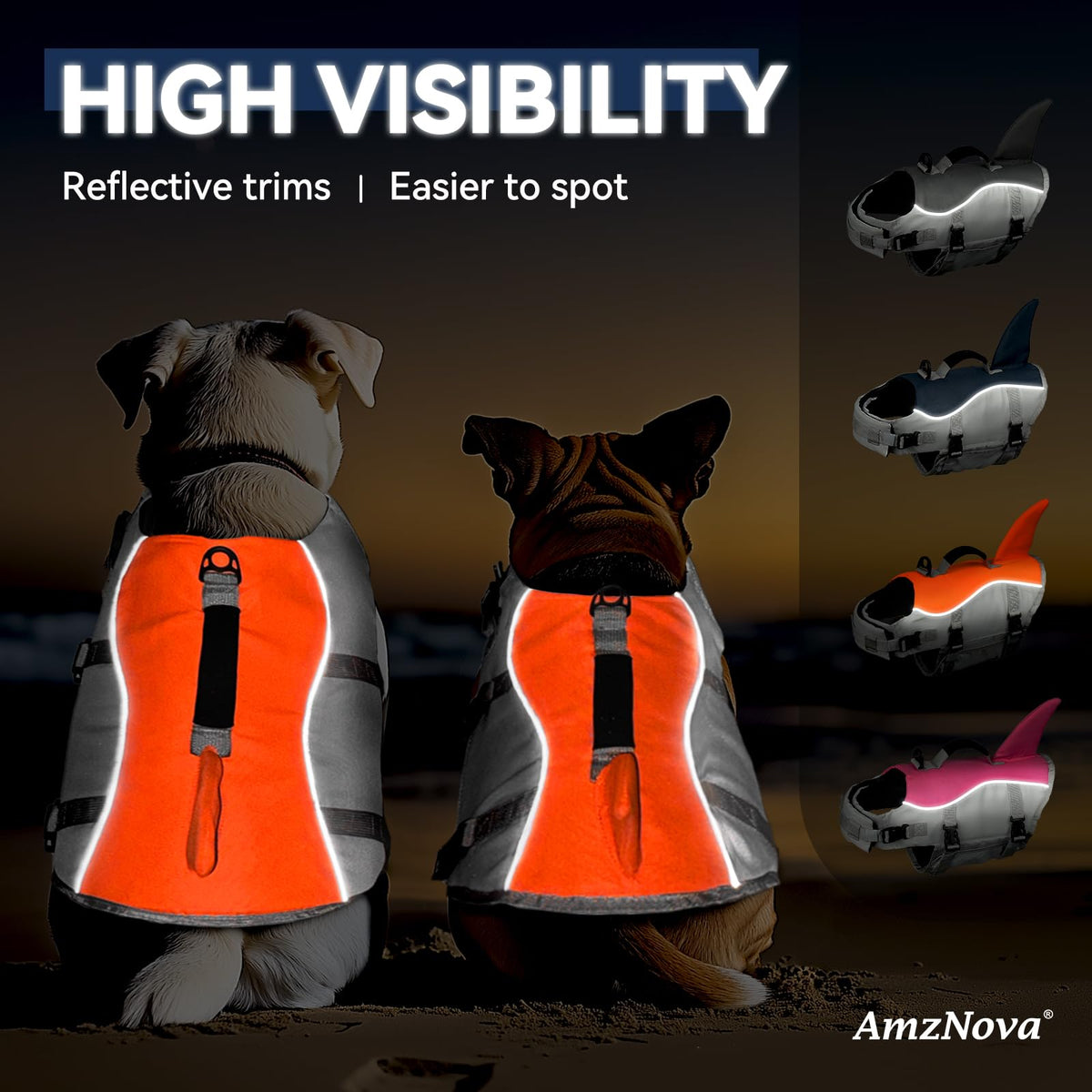 Shark Dog Life Jacket & Swim Vest for Water Safety