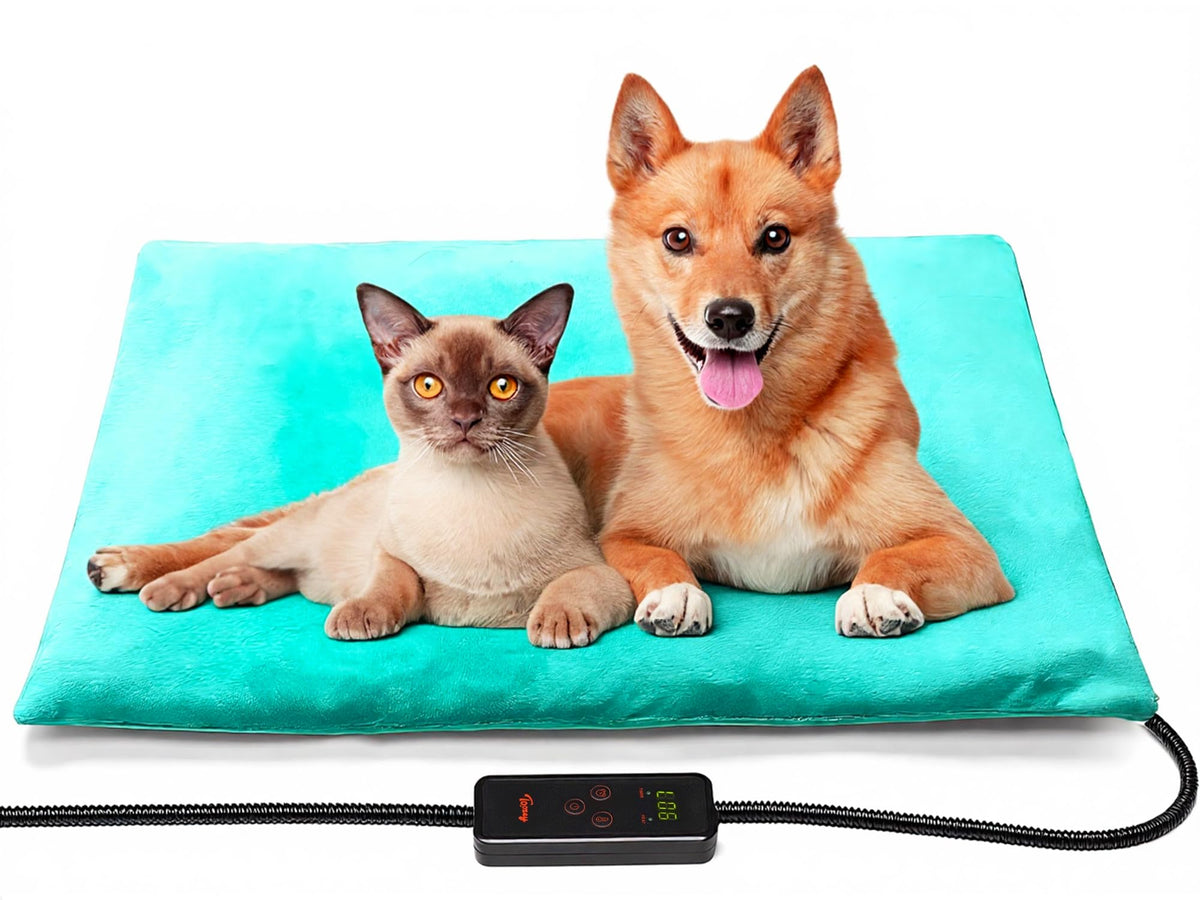 Pet Heating Pad with 6 Temperature Levels & Timer for Dogs & Cats