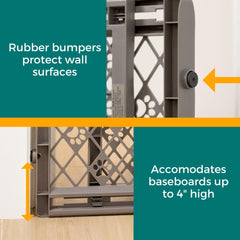 Portable Expandable Pressure-Mounted Pet Gate for Doorways