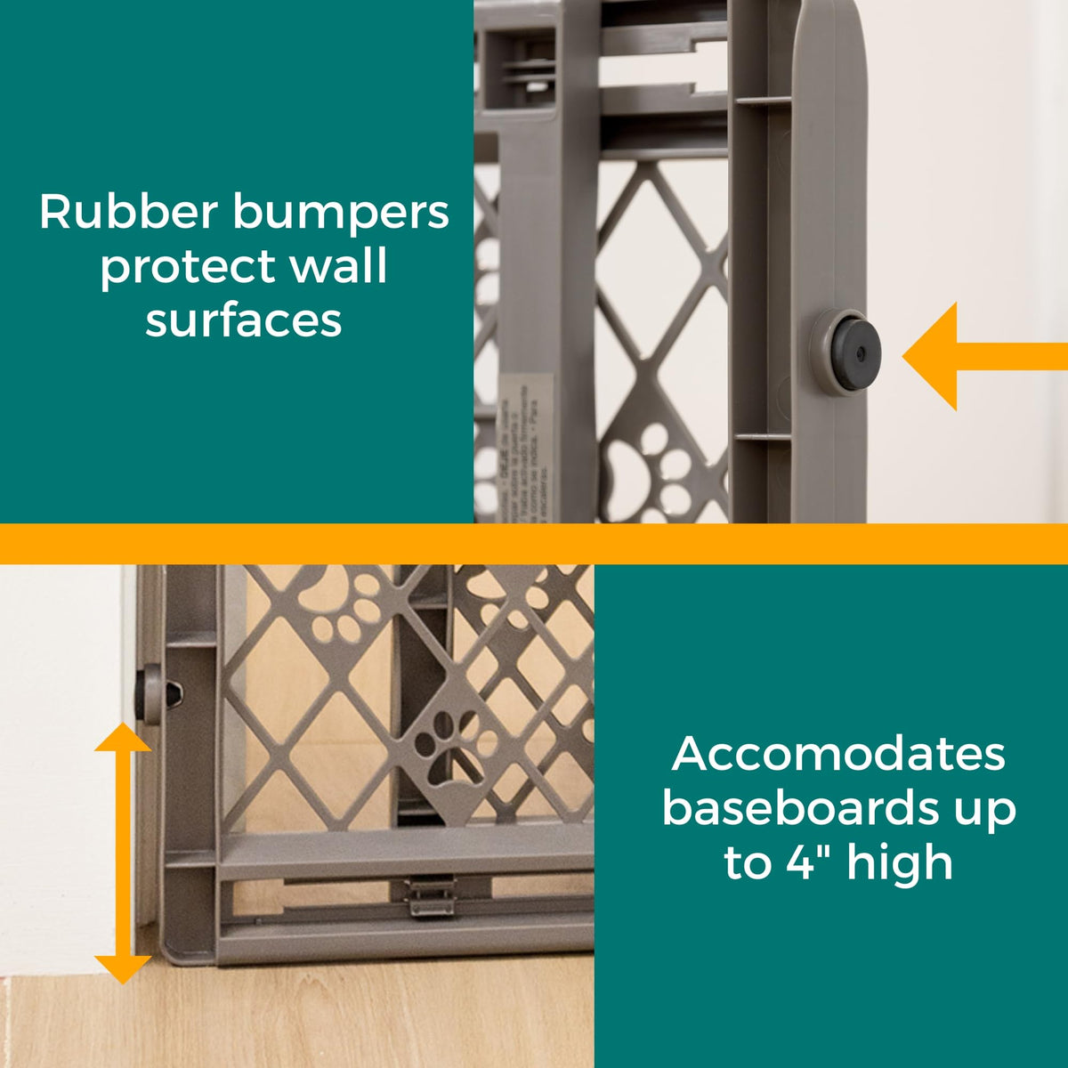 Portable Expandable Pressure-Mounted Pet Gate for Doorways