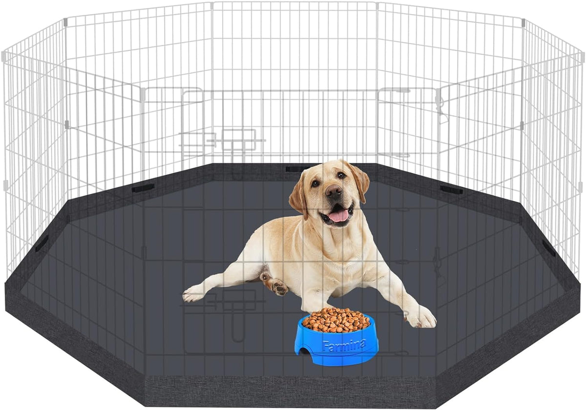 8-Panel Foldable Metal Pet Playpen with Bottom Pad & Cover