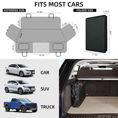 Hard-Bottom Dog Car Seat Cover & Back Seat Extender for Travel