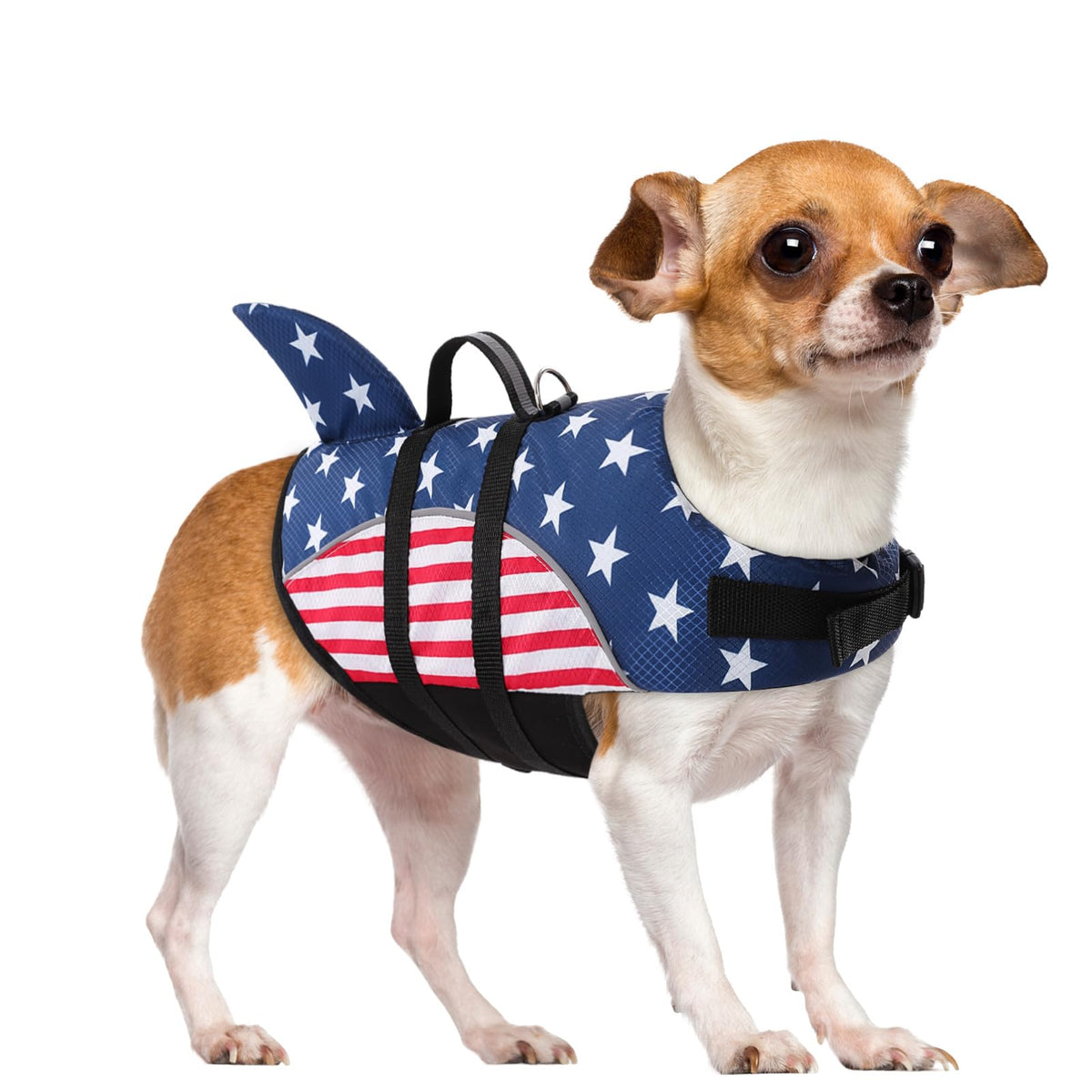 Ripstop Shark Dog Life Jacket for Small & Medium Dogs