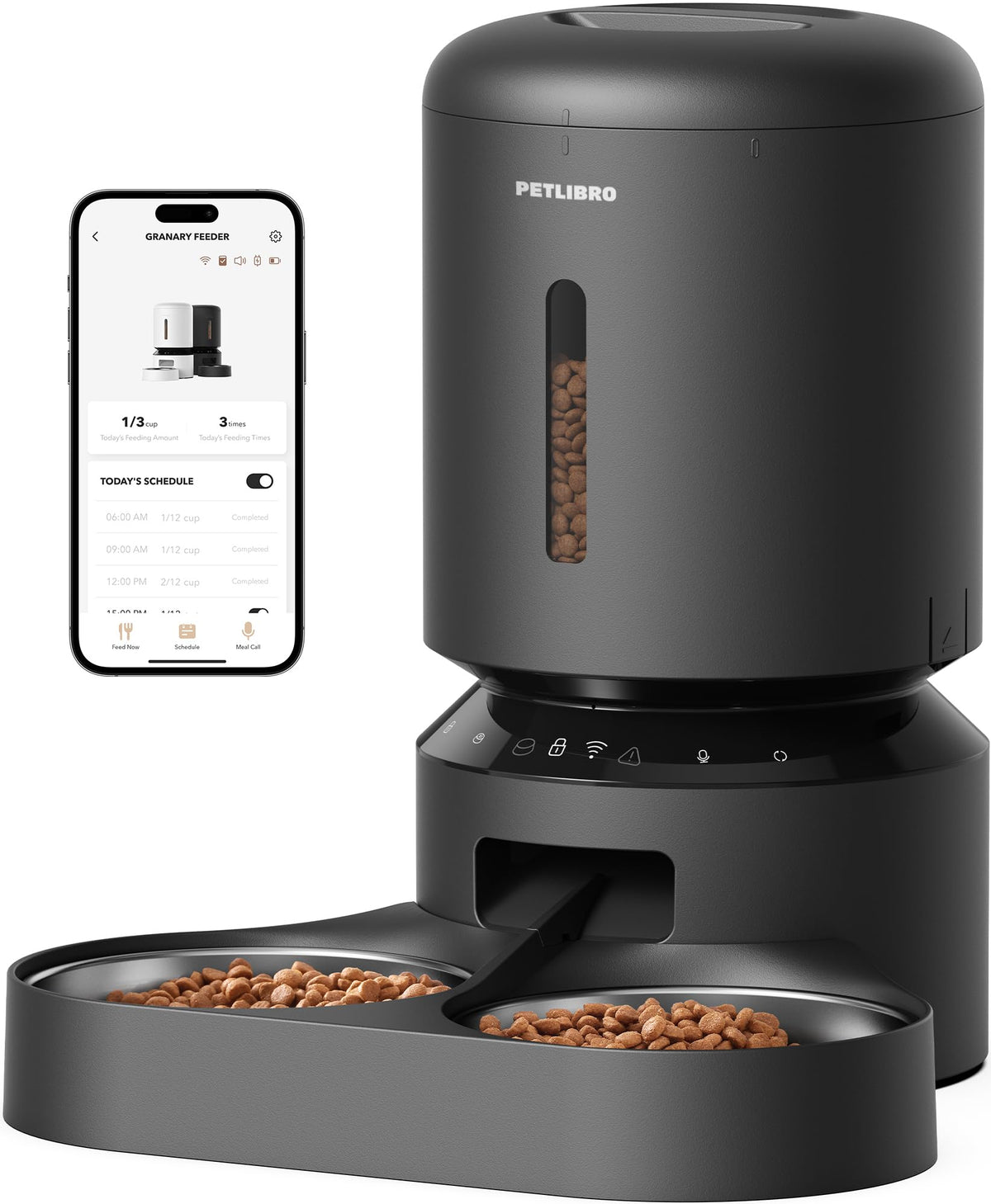 5L Automatic Pet Feeder with Dual Stainless Steel Bowls