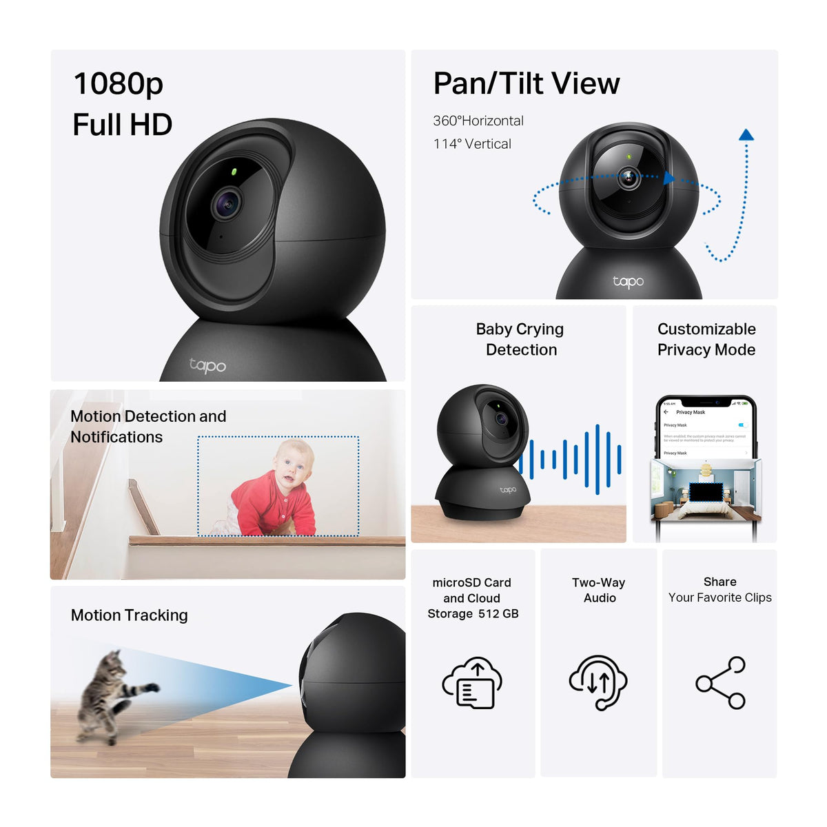 TP-Link Tapo Pan/Tilt Security Camera for Baby Monitor