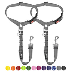 2-Pack Dog Car Seat Belt with Adjustable Bungee for Safe Travel