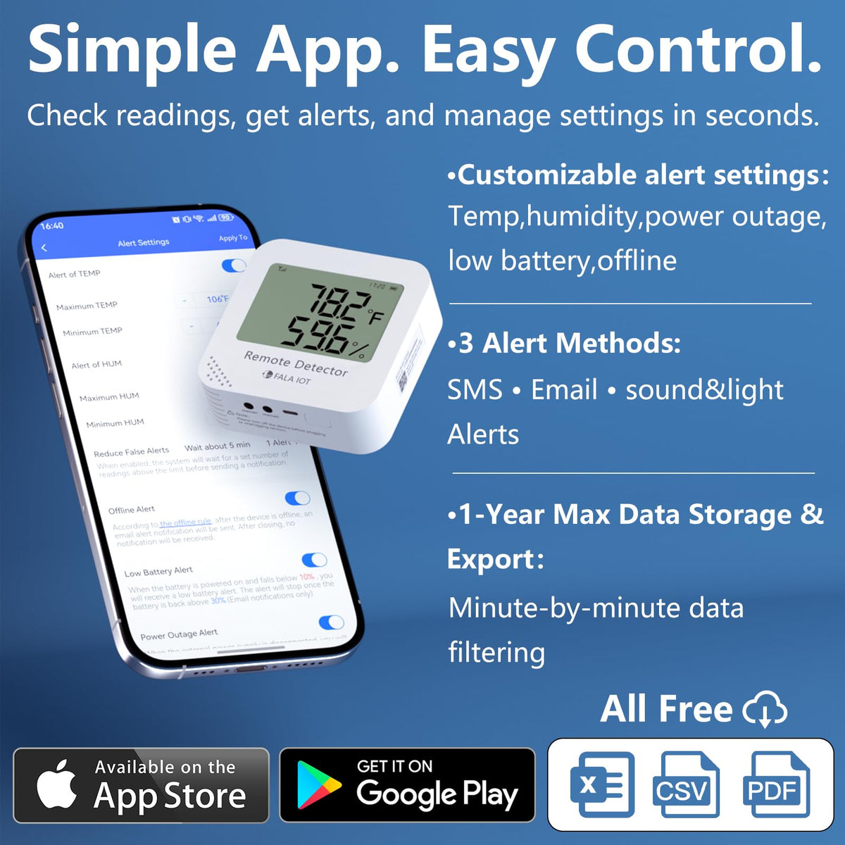 4G Remote Pet Temperature & Humidity Monitor with App Alerts