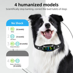 Rechargeable Smart Dog Bark Collar with Adjustable Sensitivity & Vibration